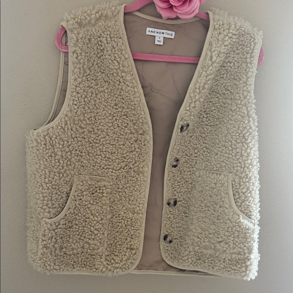 And Now This Cream Sherpa Vest - Cozy Womens Layering Vest - Picture 2 of 6